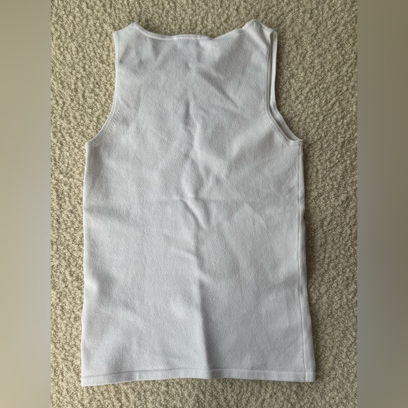 White Ribbed Tank Top - Picture 2 of 3